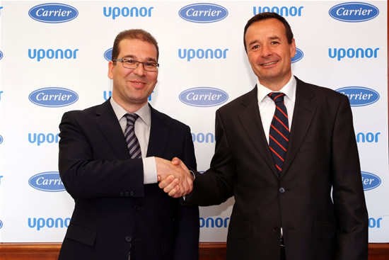 Carrier y Uponor firman un acuerdo para ofrecer al mercado una soluci�n sostenible de Confort mediante Refrigeraci�n, Calefacci�n y Agua Caliente Sanitaria