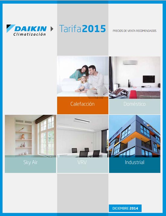 Tarifa aire acondicionado Daikin 2015