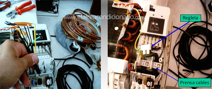 Conexión eléctrica de la unidad interior