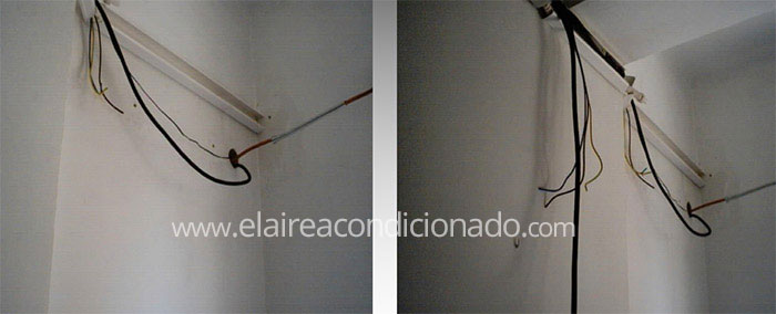 Tubos y cables de la unidad interior