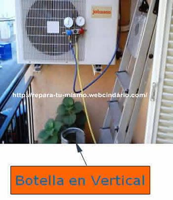 Botella R22 en vertical