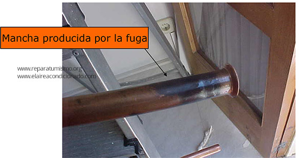 Mancha producida por la fuga