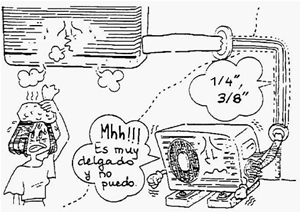 Secciones de tuberías inadecuadas