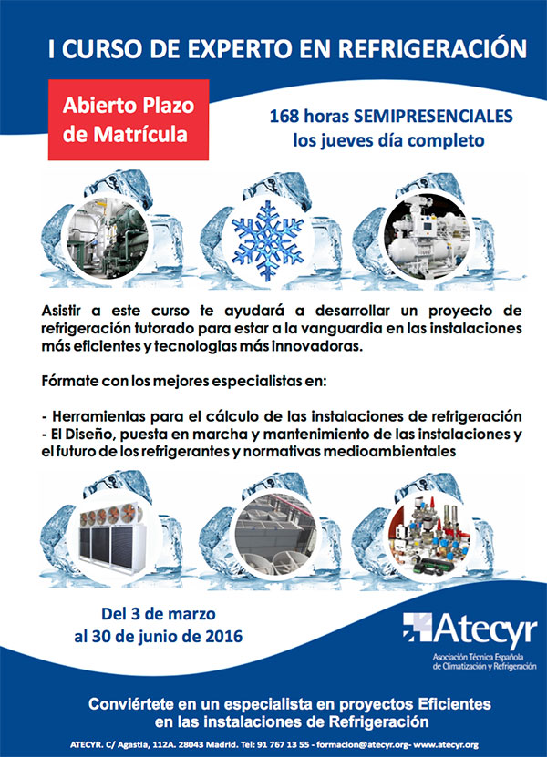 I Curso de Experto en Refrigeración organizado por Atecyr