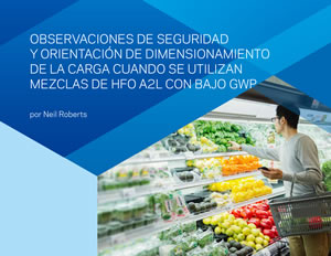 Condiciones de seguridad y guía de tamaño de la carga cuando se utilizan mezclas de bajo GWP A2L HFO