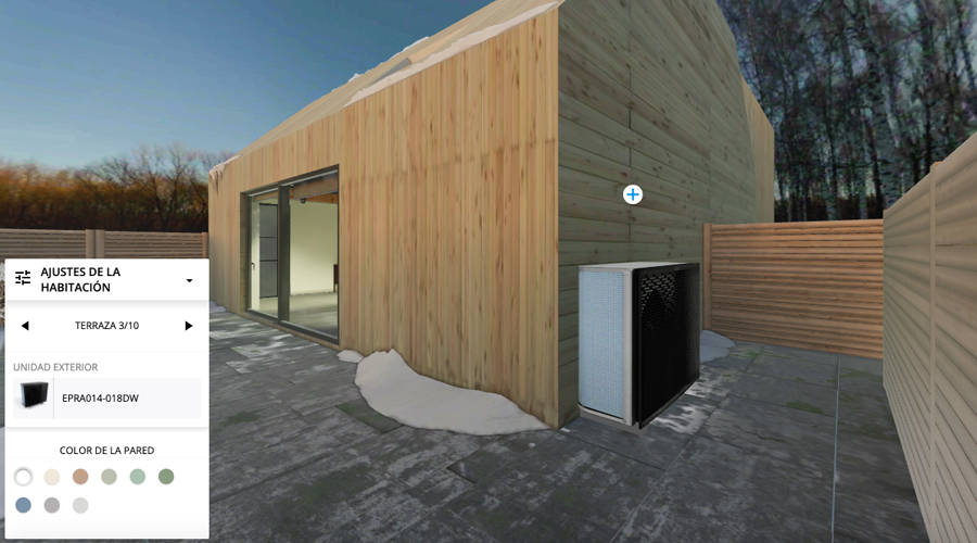 Showroom virtual de Daikin mostrando una terraza