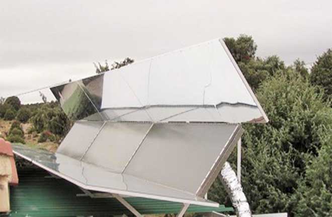 Captación solar plana amplificada