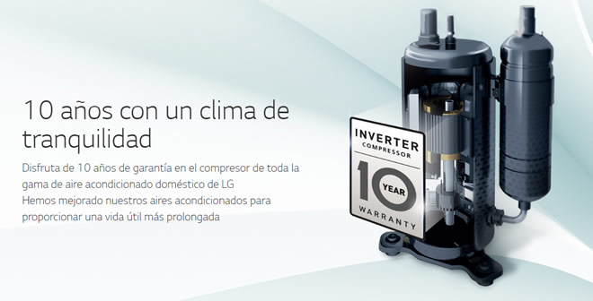 Compresor inverter LG con 10 años de garantía