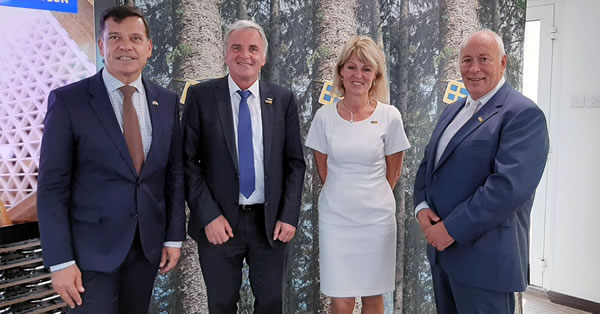 Henrik Landerholm (Swedish Ambassador to UAE), Kurt Maurer (Vice President, Systemair Group), Ann Linde (Swedish Minister of Foreign Trade), Brian Suggitt (MD, Systemair UAE)