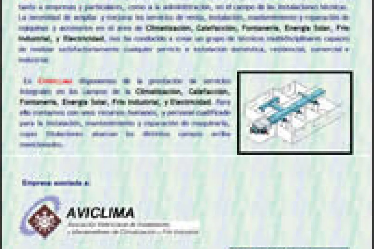 Chiriclima, Sistemas y Servicios