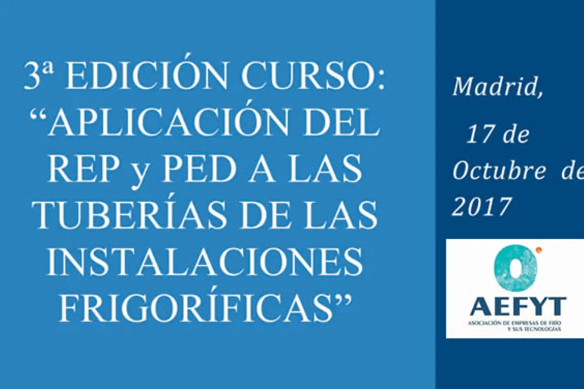 Curso sobre normativa en tuberías en instalaciones frigoríficas