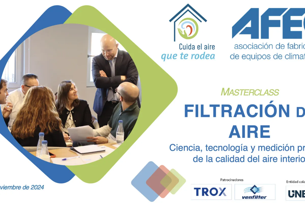 AFEC publica el informe con las conclusiones de la masterclass sobre Filtración de Aire