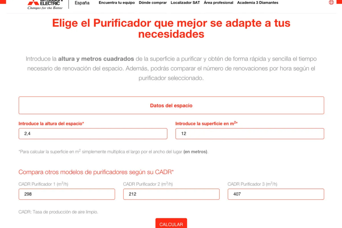 Mitsubishi Electric presenta una herramienta para elegir el purificador que mejor se adapta a tus necesidades