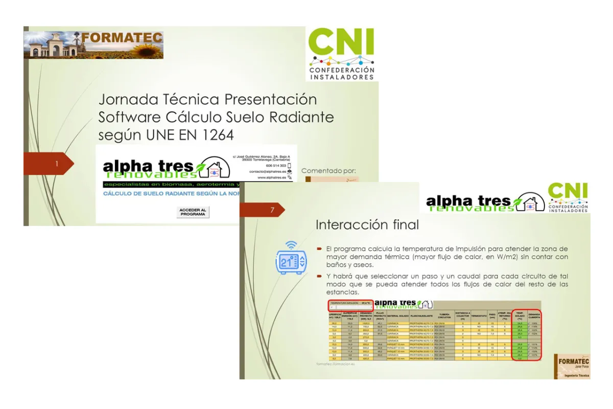 CNI presenta su programa gratuito de cálculo de suelo radiante