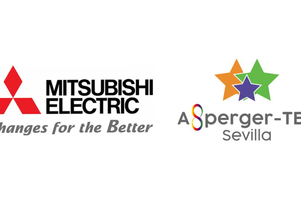 Logotipos de Mitsubishi Electric y Asperger-TEA Sevilla