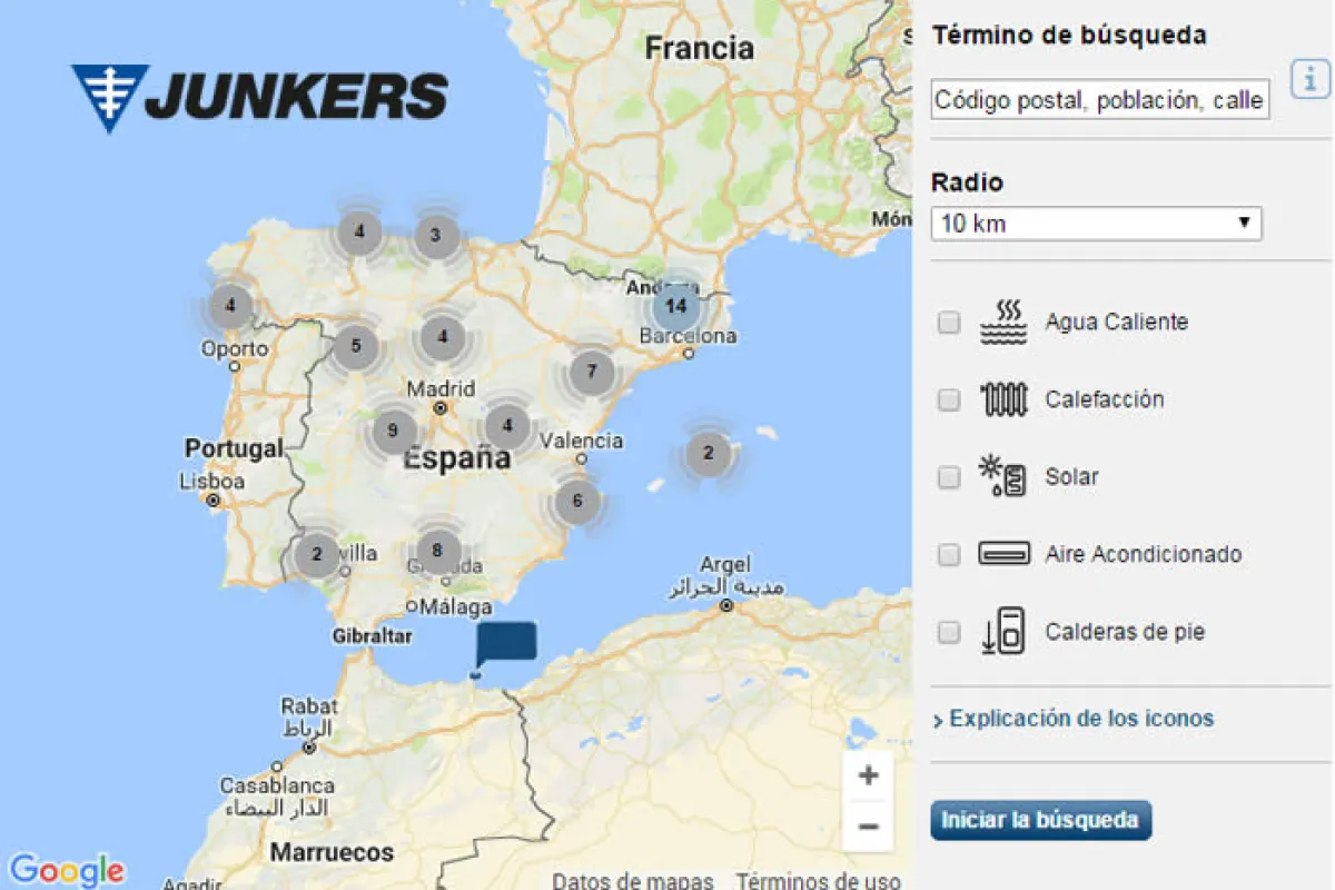 Buscador de Servicios Técnicos Oficiales Junkers