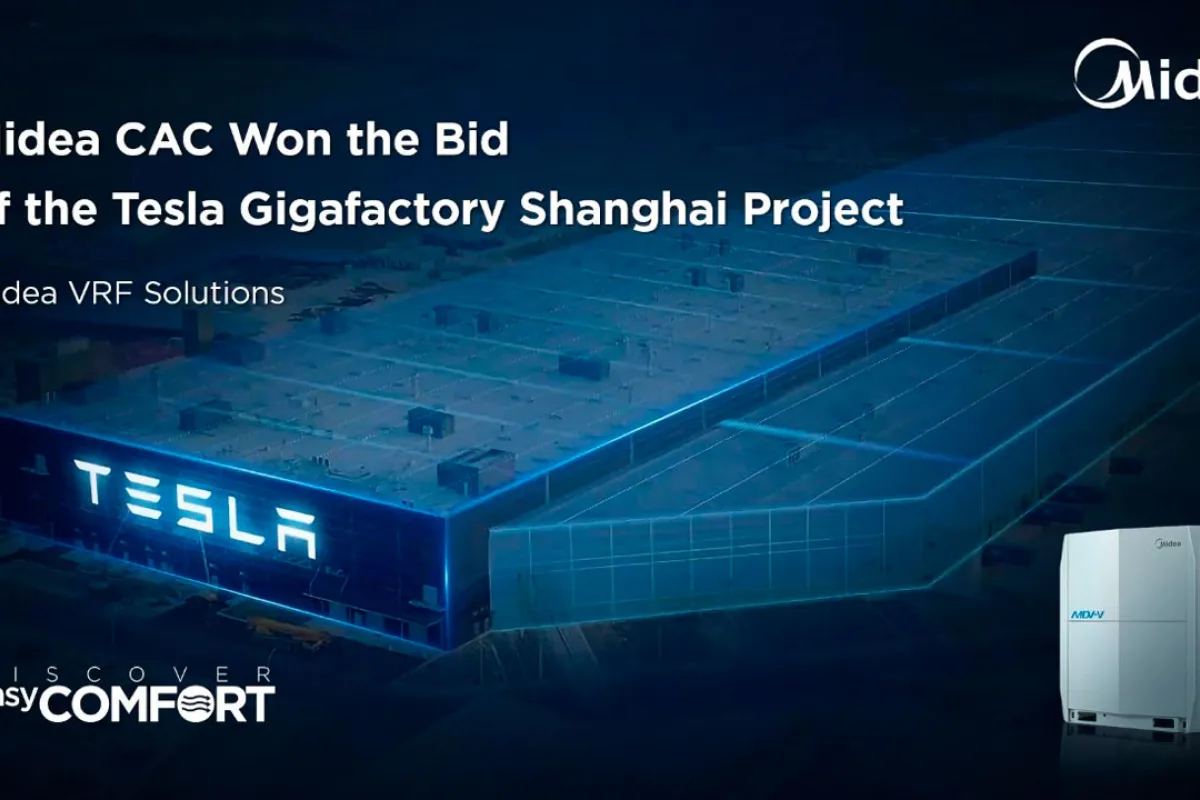 Midea se convierte en el responsable de la climatización de la nueva gigafábrica de Tesla en Shanghai