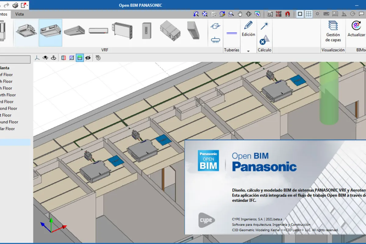 Panasonic lanza el programa Open BIM para el diseño, cálculo y modelado de sistemas VRF y aerotermia