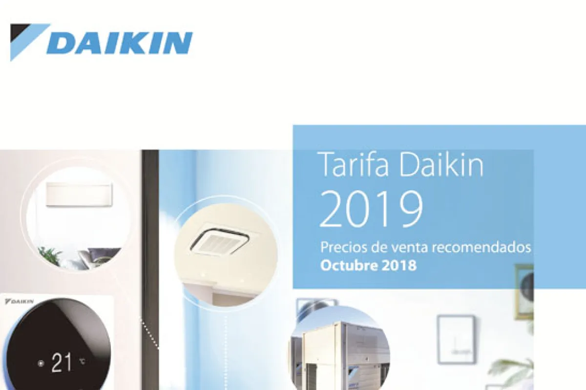 Daikin presenta su nueva Tarifa de Precios para 2019