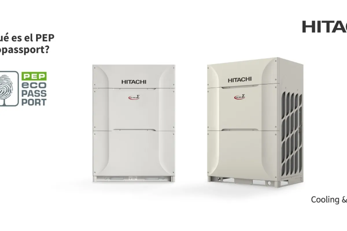Los sistemas VRF de Hitachi incorporan el PEP Ecopassport como parte de la política ambiental