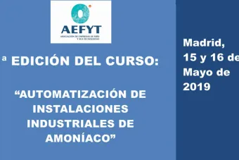 AEFYT presenta el curso Automatización de Instalaciones Industriales de Amoniaco