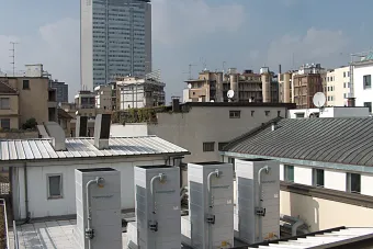 Torres de refrigeración en un hospital