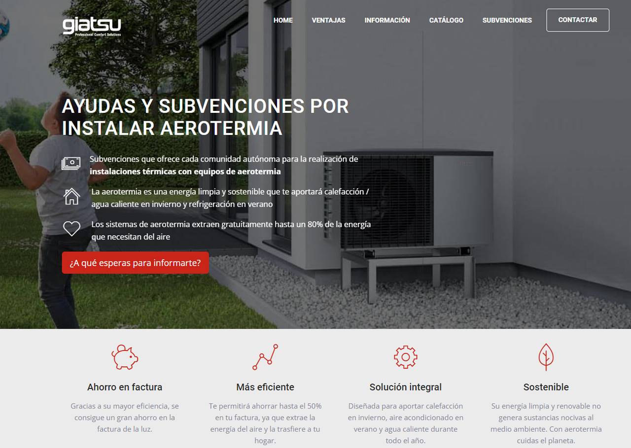 Giatsu lanza un buscador para informar sobre las ayudas de aerotermia por comunidades autónomas